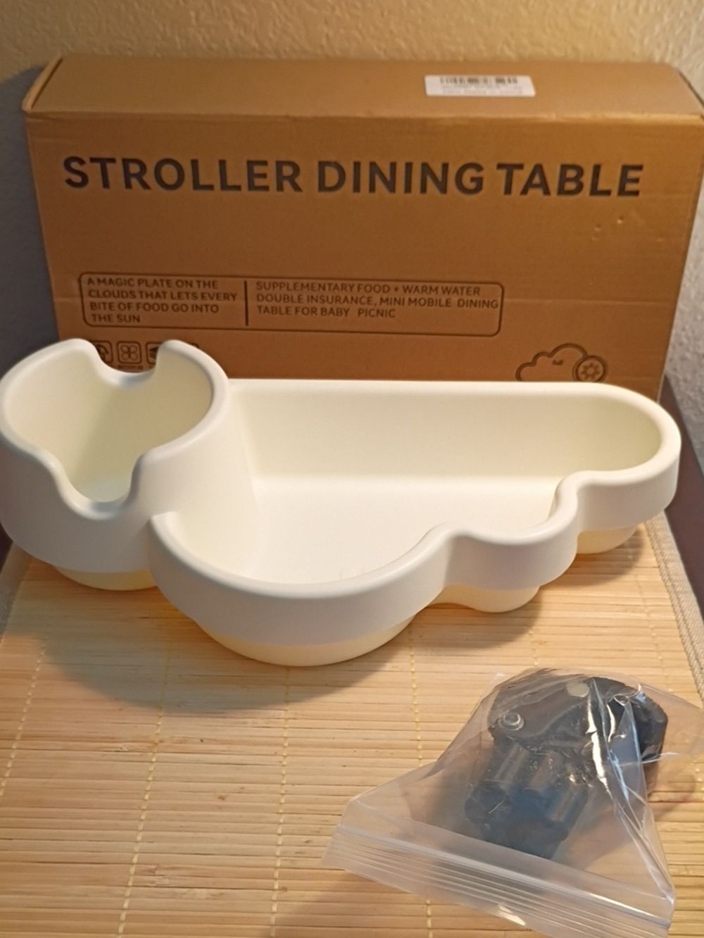 MISSING 1 GRIP Stroller Dining Table - Cream Baby Tray Ivory Color